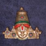 Brass Lord Tirupati Balaji Face Wall Hanging | 12x13" Sacred Art | 4.8kg Shankhu Chakra Masterpiece | Natural Stone Divine Murti | Jaipurio